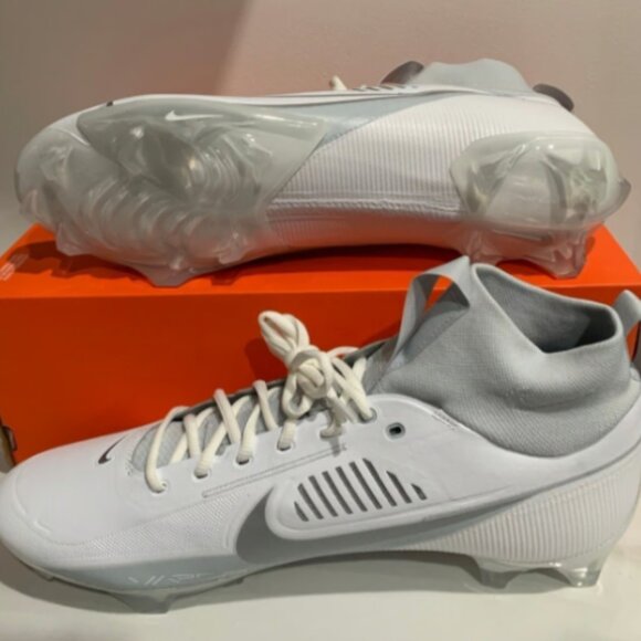 Nike Vapor Edge Pro 360 2 Men's Football Cleats White Metallic Silver  - Picture 7 of 7